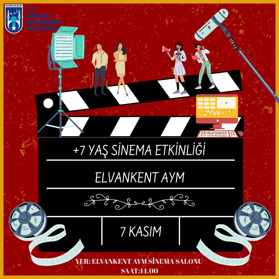 Sinema etkinliğinde buluşuyoruz! 

🗓️ 07.11.2025 Cuma 
⏰ 14.00
📍 Elvankent Aile Yaşam Merkezi 

Not: +7 Üyelerimiz içindir. 

<a href="/mansuryavas06/">Mansur Yavaş</a> 
<a href="/ankarabbld/">Ankara Büyükşehir</a> 
<a href="/yaslev/">yasemin eraslan</a>