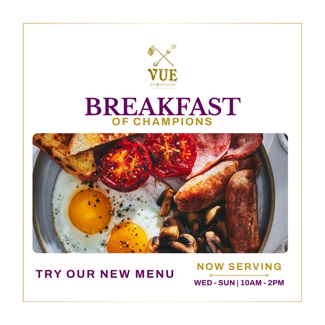 Castleknockgolf's tweet photo. 🥓 Breakfast is back at The Vue, Castleknock! ☀️

From the Full Irish to fluffy pancakes, fresh pastries, and buttery scones, your morning favourites are sizzling again — best enjoyed with a view over the greens. ⛳️☕️

#CastleknockGolfClub #BreakfastIsBack #TheVue https://t.co/DgvA1dMUiJ