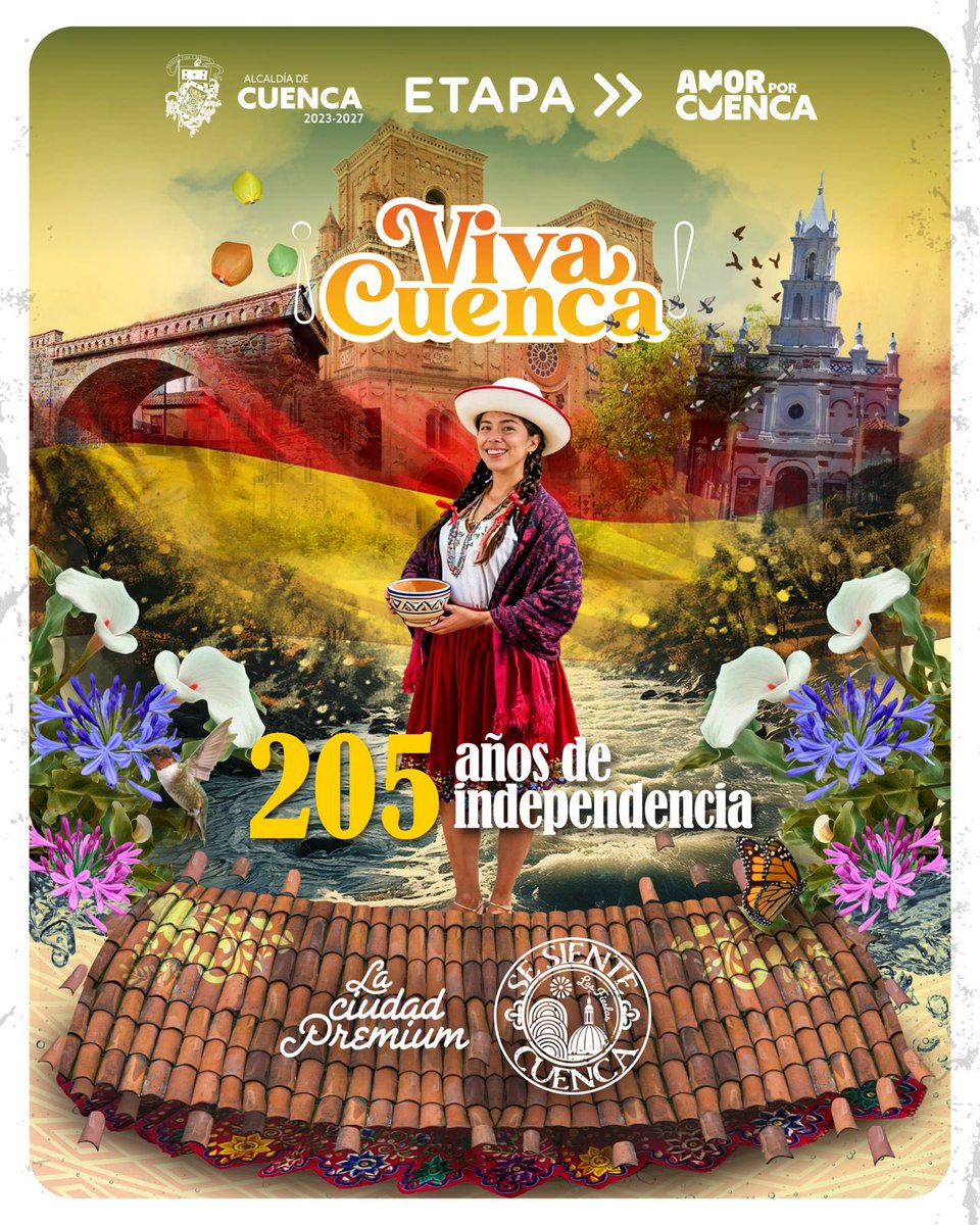 ETAPAOficial's tweet image. 💧🌄 ¡Viva #Cuenca, la ciudad que late entre montañas y ríos!

Hoy celebramos los 205 años de Independencia de nuestra querida Santa Ana de los Ríos de Cuenca, una tierra que inspira orgullo y amor en cada uno de sus rincones. 

Desde ETAPA EP rendimos homenaje a su gente…
