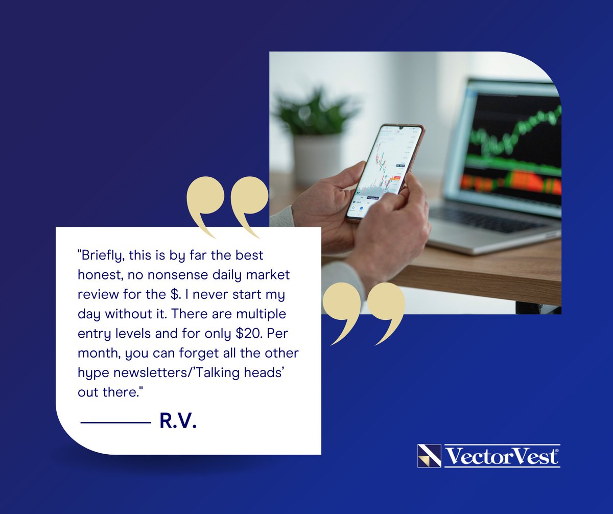 We love hearing how VectorVest helps investors start their trading day with confidence!

#VectorVest #CustomerTestimonial #InvestingMadeSimple