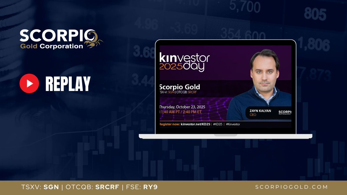#ICYMI | 📹 Here's the #replay of CEO Zayn Kalyan's corporate presentation highlighting the ongoing 50k meter drill program, the recently announced MRE and more! 👉 ow.ly/xPOb50XlvcC

TSXV: $SGN.v | OTCQB: $SRCRF | FSE: $RY9

#nevada #highgradegold #webinar #newvideo