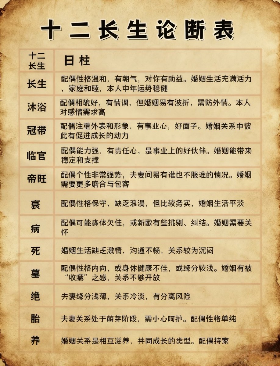 78hrb9xd4c's tweet photo. 十二长生论断表 https://t.co/u7qFYZl9BH