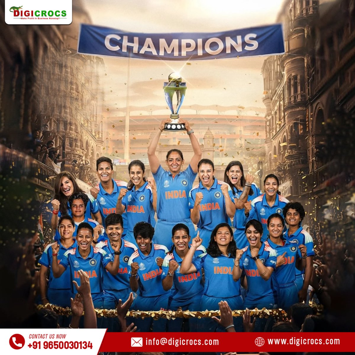 digicrocs's tweet image. This win belongs to every girl who picked up a bat, believing she could shine. 🌟
Our Women in Blue turned dreams into destiny! 🏆
A victory that inspires generations to come. 💙
India celebrates with pride and gratitude. 🇮🇳

#HerWorldCupOurPride #TeamIndia #WomenInBlue