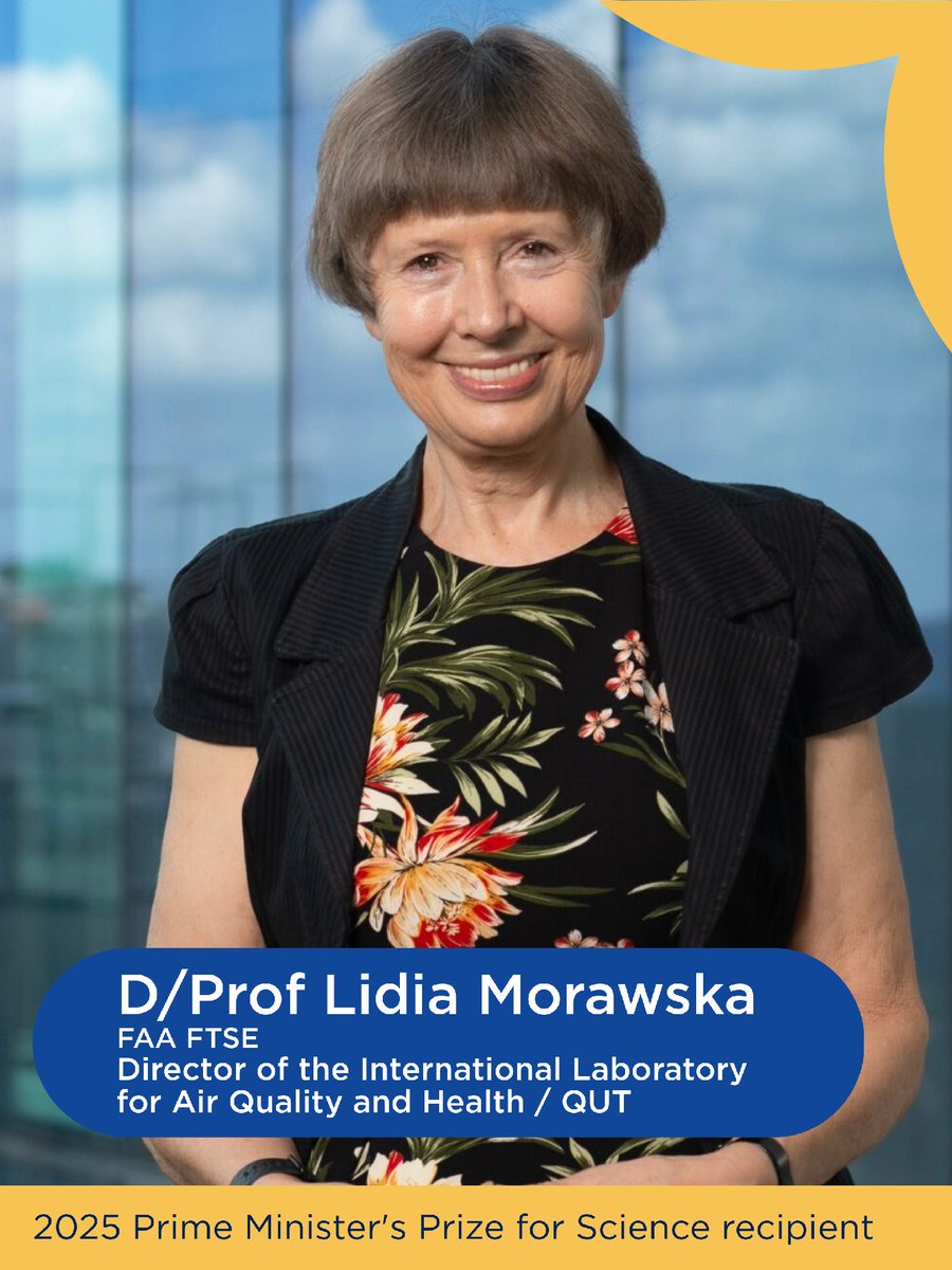 Congratulations to Distinguished Prof Lidia Morawska FAA FTSE (QUT) for being awarded the prestigious Prime Minister's Prize for Science 2025! 🎉
As a global authority on airborne particles, Prof Morawska has made significant contributions to our understanding of airborne