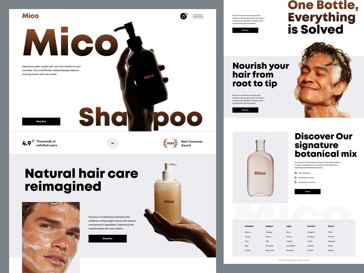 jabelahmedbappy's tweet image. Shampoo ecommerce / web design / landing page / UI/UX Design