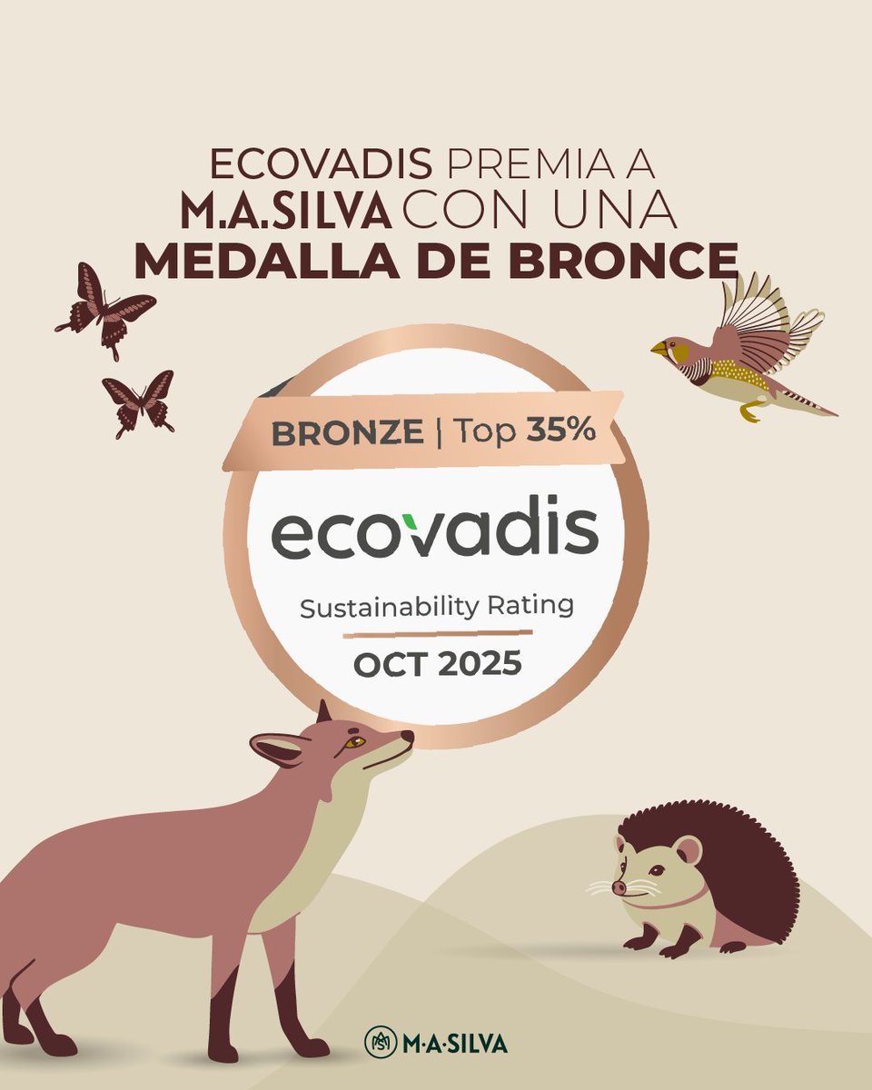 masilva_es's tweet photo. M.A.SILVA reafirma su compromiso con la sostenibilidad, obteniendo la medalla de bronce en EcoVadis 2025. 🌍 ¡Juntos por un futuro más responsable!
#masilva #naturalcorkstoppers #technicalcorkstoppers #corkstoppers #corktechnology #iberiancork #corkforests #corkstoppers https://t.co/pSHcpOH8AJ