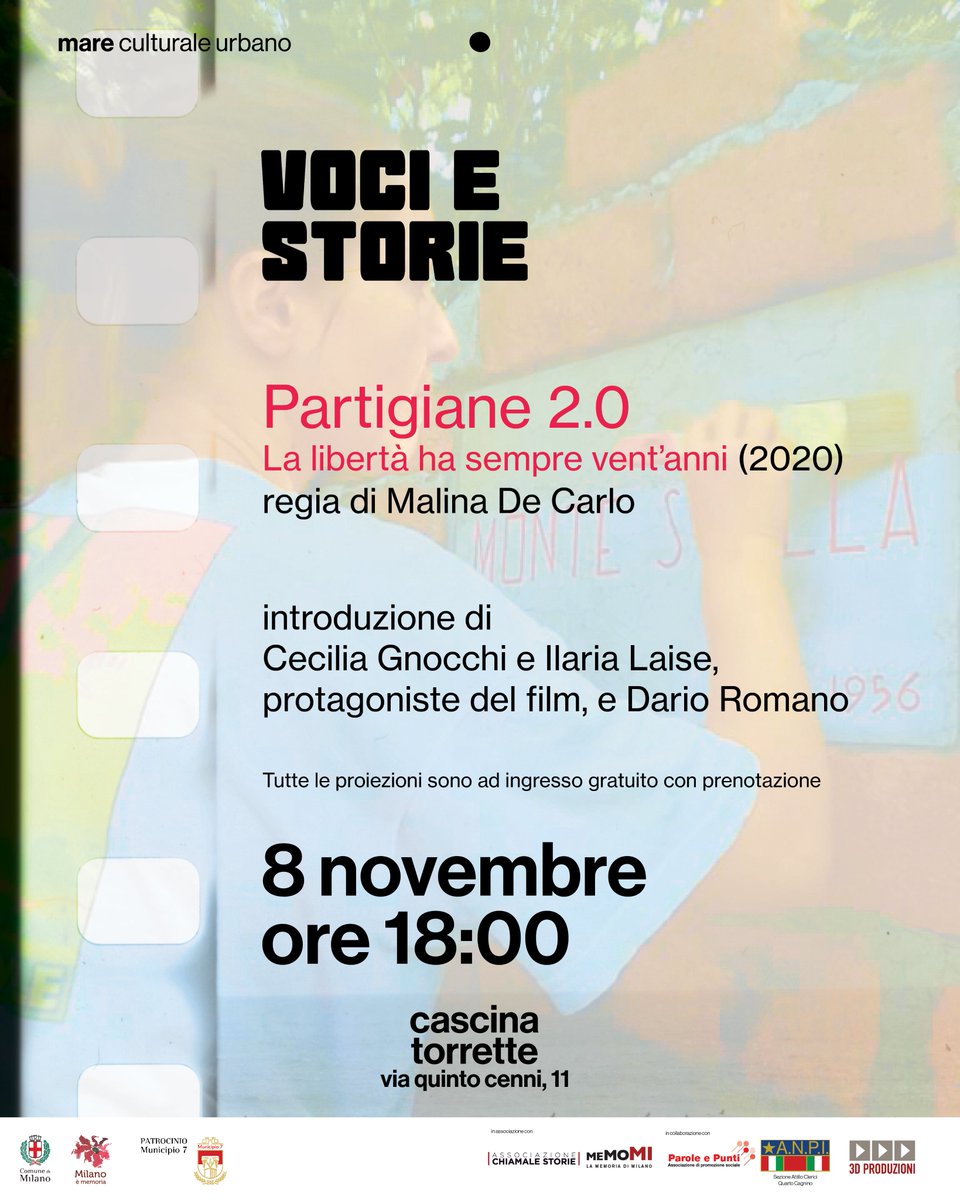 Secondo appuntamento di 🎬 VOCI E STORIE
Rassegna di documentari gratuita a mare culturale urbano in Cascina Torrette (via Quinto Cenni 11)

L’incontro vede la partecipazione delle restauratrici Cecilia Gnocchi e Ilaria Laise. Prenotazione
dice.fm/event/6dbo72-v…