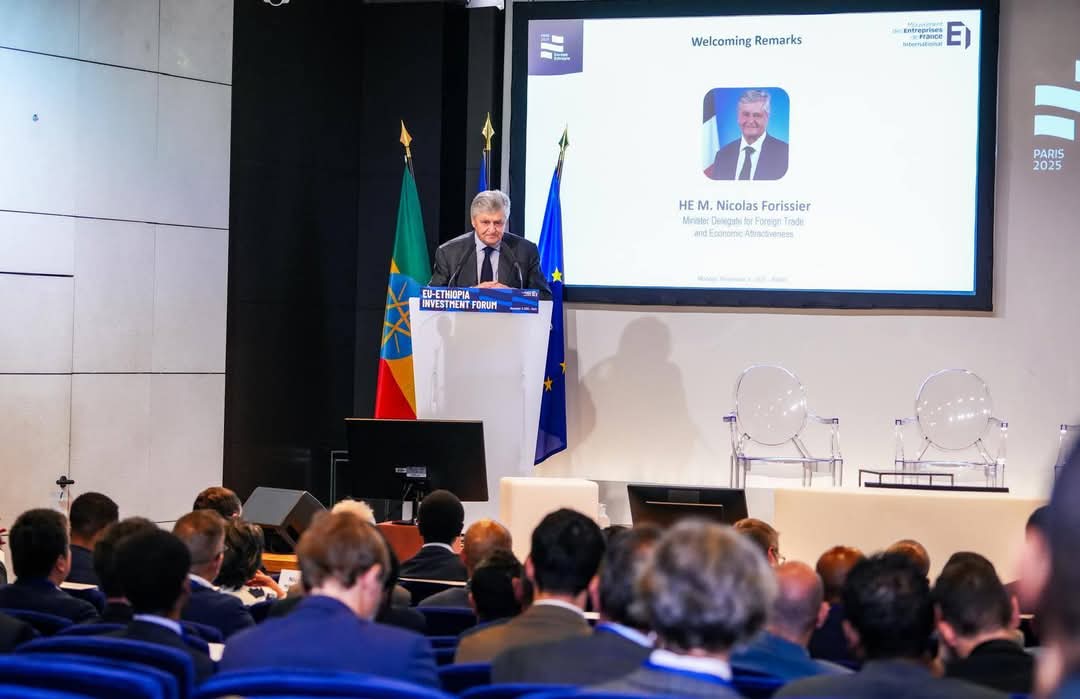 ETEmbassyPEK's tweet photo. Ethiopia &amp; the EU are deepening their economic partnership! The Investment Forum in Paris is spotlighting key opportunities in sustainable agribusiness, renewable energy, and digital transformation. A strategic platform for growth &amp; innovation. 🇪🇺🇪🇹 #EUEthiopiaForum #GlobalGate https://t.co/q2dRUX4rcf