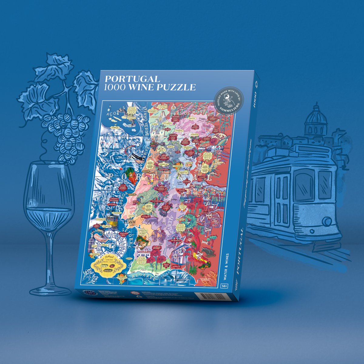 #waterandwines - Portugal 1000 #winepuzzle 🍷
Discover the richness and diversity of Portuguese wine culture with our artfully illustrated jigsaw puzzle. 
The country is most famous for Port and Madeira wine, but it has so much more to offer..! bit.ly/43ozfLu