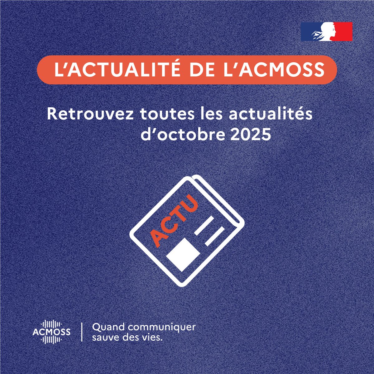 ACMOSS_FR's tweet image. [🔎ACTUALITÉS @ACMOSS_FR] Retrouvez toutes les actions de l&apos;agence du mois d’octobre ⤵️
linkedin.com/feed/update/ur…
et sur notre site internet 👉 acmoss.fr/actualites

#ACMOSS #RRF