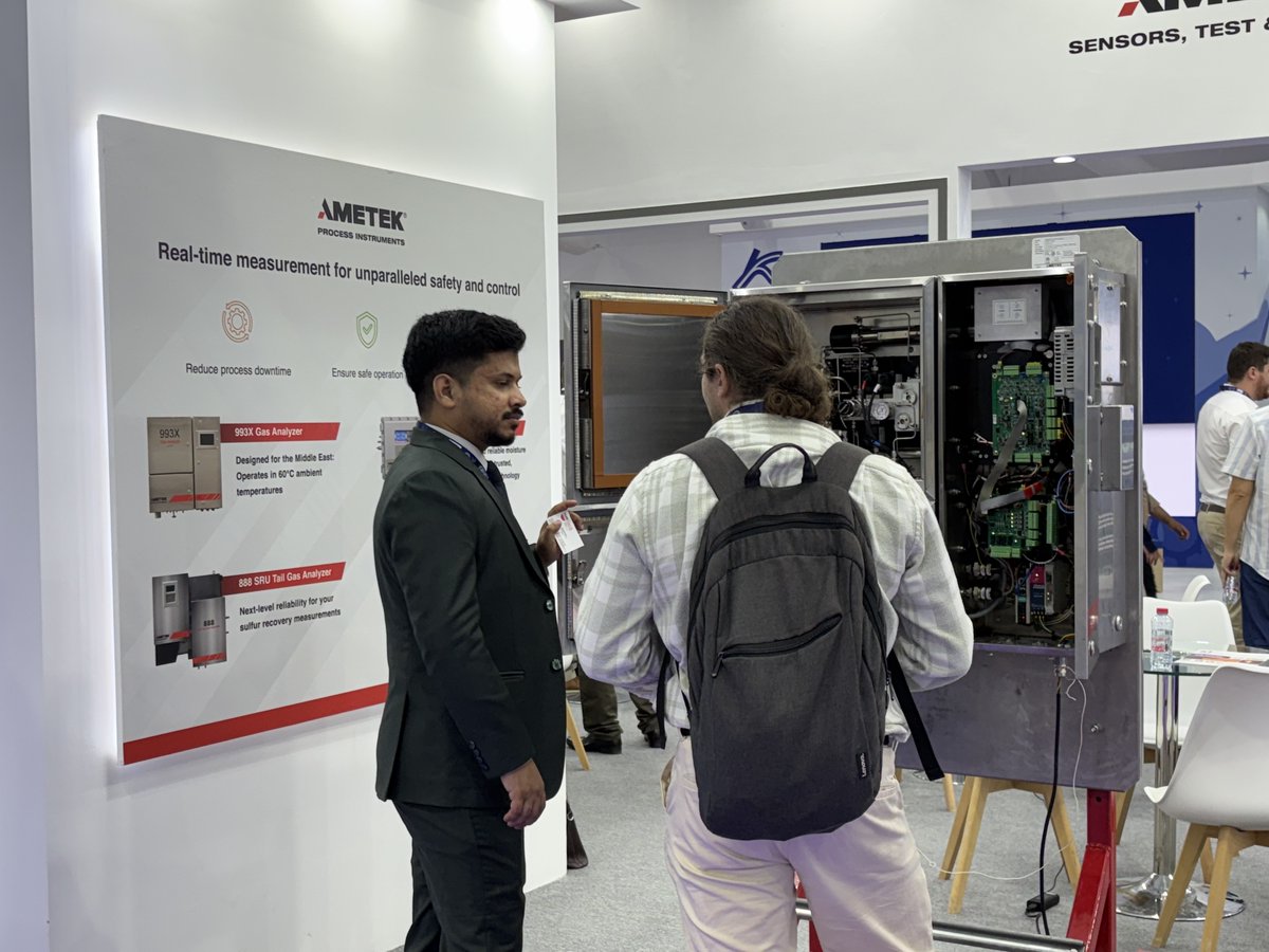 AMETEKPI's tweet image. ADIPEC Day One! 
We have our 9933 gas analyzer on display. Visit us at booth 15360 to see how we can help with real time measurement to reduce process downtime, ensure safe operation, and optimize efficiency. 

#ametek #adipec2025 #analyzer #measurement #processanalysis