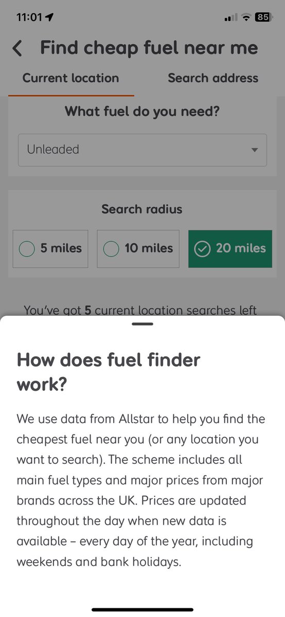 ps_pause's tweet image. I used the @TheRAC_UK app to look for fuel prices near me. I live north of Glasgow. Not one of the three nearest fuel stations marked 🚗 inc a Morrisons were listed. RAC says it uses @AllstarFuelCard information. Why no listing?