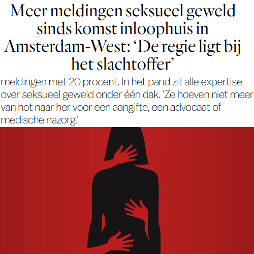 Goed dat dit inloophuis drempels om seksueel geweld te melden inderdaad blijkt te verlagen parool.nl/amsterdam/meer…
‘Ze hoeven niet meer van hot naar her voor een aangifte, een advocaat of medische nazorg.’ #Amsterdam #020west