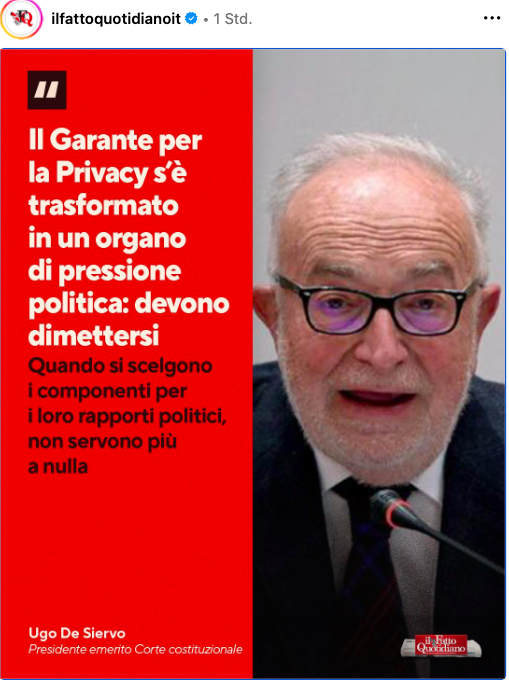Altrove avrebbero sciolto tutto l'organico..
#Privacy