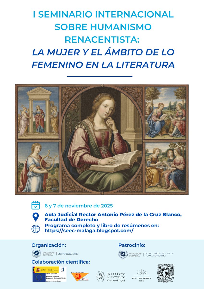 Celebración del I Seminario Internacional sobre Humanismo renacentista: la mujer y el ámbito de lo femenino en la literatura en la Universidad de Málaga (6-7 de noviembre de 2025)… selat.org/celebracion-de… a través de <a href="/selat_org/">Sociedad de Estudios Latinos (SELat)</a> 
<a href="/SEEC_nacional/">SEEC</a> <a href="/CulturaClasicaC/">CulturaClasica.com</a> <a href="/escuelaclasicos/">Escuela con Clásicos</a>