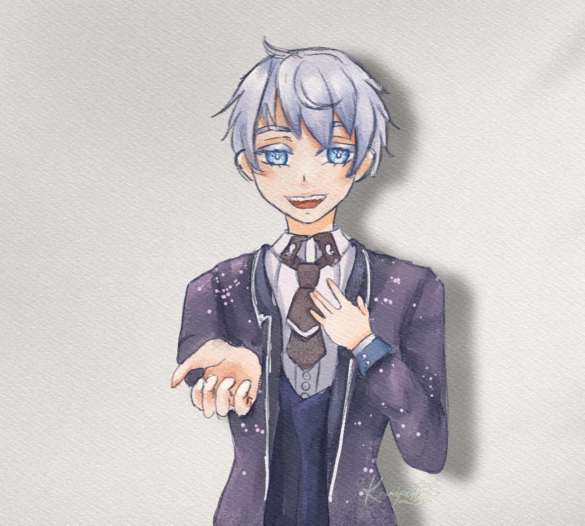 I drew the Vtuber <a href="/Cryo_VT/">Cryo ❄️ Glacial Envoy ❄️VTuber</a> it was fun drawing him :3
i hope you like the Small fanart