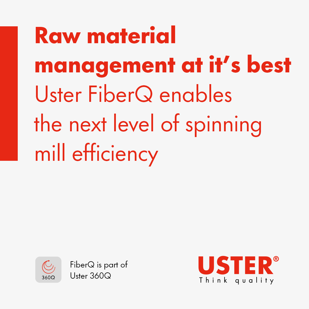 TextileValue's tweet image. Empowering spinning mills with smarter raw material management — Uster FiberQ, part of the Uster 360Q platform, drives next-level efficiency and quality excellence.

#Uster #FiberQ #SpinningInnovation #TextileTechnology #SmartManufacturing #MillEfficiency