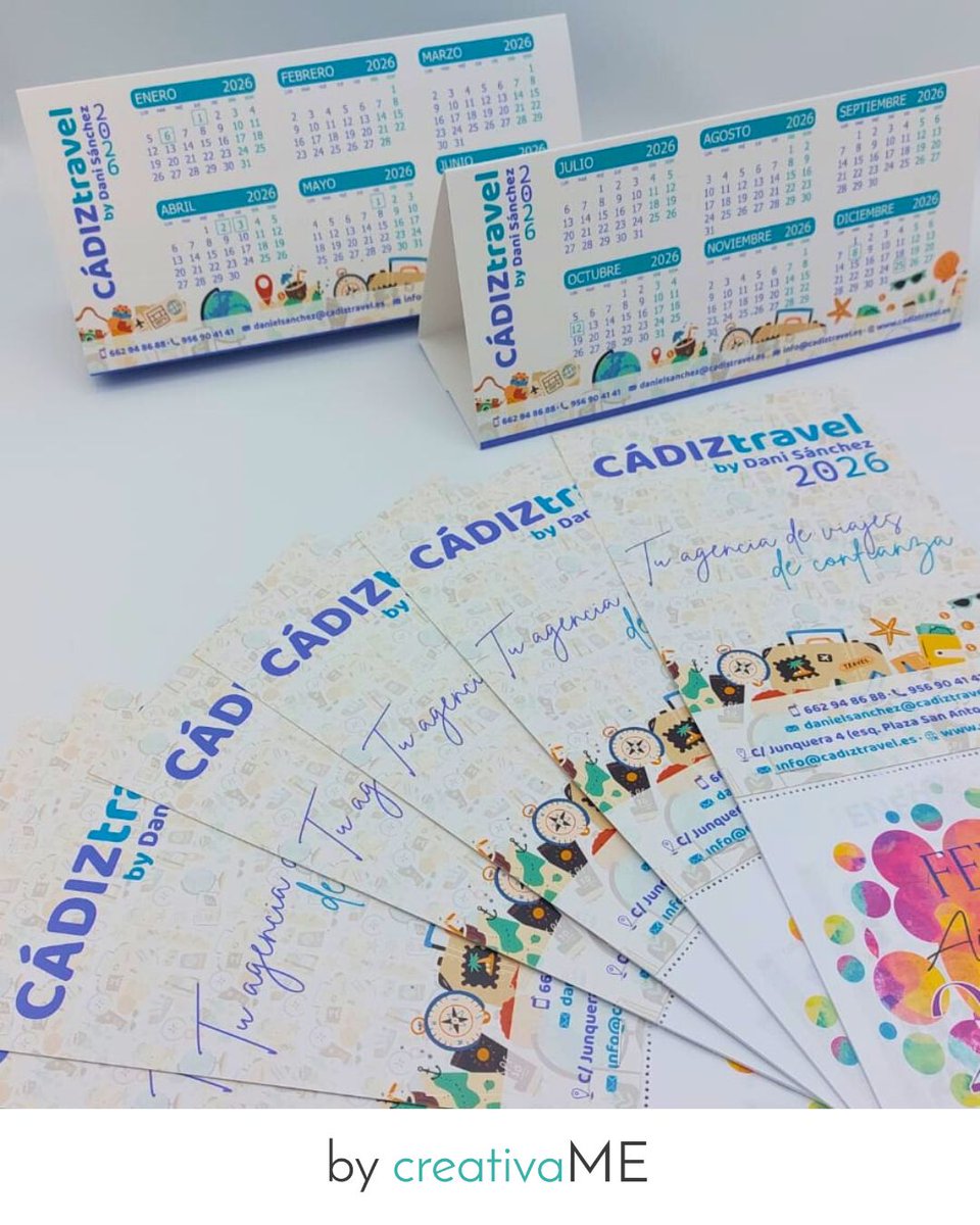 creativaME_'s tweet photo. ¿Preparando la 𝗰𝗮𝗺𝗽𝗮𝗻̃𝗮 𝗱𝗲 𝗡𝗮𝘃𝗶𝗱𝗮𝗱 ?
Consulta en creativaME los diferentes formatos y estilos de calendarios acorde a la 𝕀𝕞𝕒𝕘𝕖𝕟 ℂ𝕠𝕣𝕡𝕠𝕣𝕒𝕥𝕚𝕧𝕒 de tu empresa.
Gracias a CÁDIZtravel by Dani Sánchez por contar con 𝗖𝗿𝗲𝗮𝘁𝗶𝘃𝗮𝗠𝗘 otra temporada más https://t.co/ncx2IYSMC4