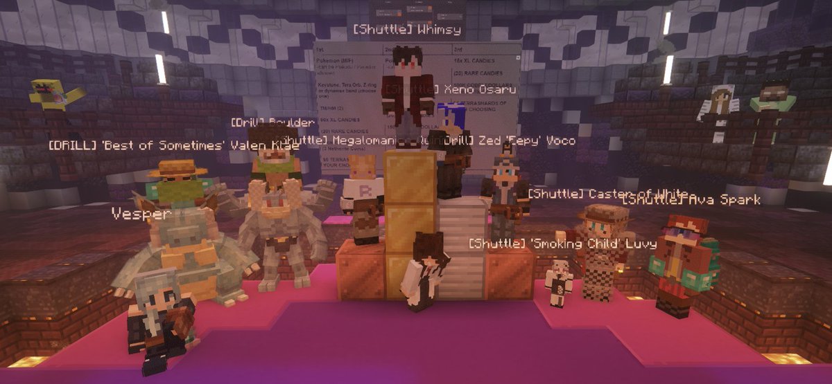 Congratulations to the Round 1 Thematic Tournament Winners for the #MSAbyssalCup!

However, it's not over yet! We have 1 week to prep for Tournament 2 - All In! 

WHO WILL BECOME THE VERY BEST THAT NO ONE EVER WAS IN PURPLE TOWN?

#CobblemonRPTourney #Minecraft #Cobblemon