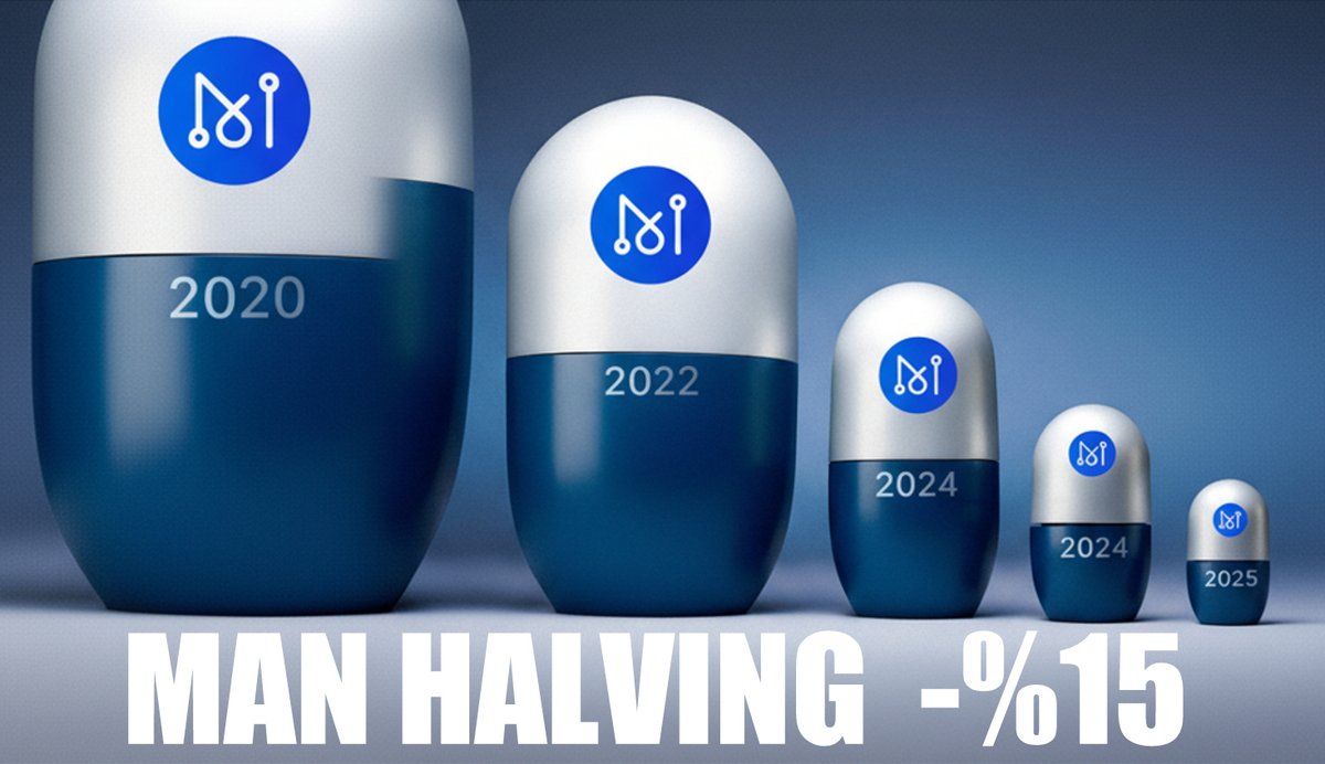 👁‍🗨 MATRIX AI NETWORK BLOCKCHAIN HALVING
BLOCK REWARD REDUCTION IS COMING...

▪️ $MAN  Halving : 30 Days 👈
▪️ Current Block: 14,885,435
▪️ Halving Block: 15,000,000
▪️ Blocks Remaining: 114.565
▪️ Estimate Date: Dec, 3, 2025

◼️ Matrix Blockchain : tom.matrix.io

◼️