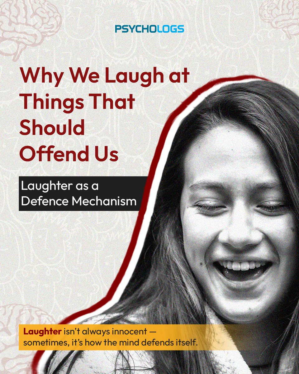 PsychologsIndia's tweet image. We often laugh at things that should offend us, but laughter isn’t just humour; it’s the mind’s defence. It helps us turn fear into relief and tension into control.

psychologs.com/why-we-laugh-a…

#PsychologyOfLaughter #DefensiveHumor #HumanBehavior #EmotionalIntelligence #DarkHumor
