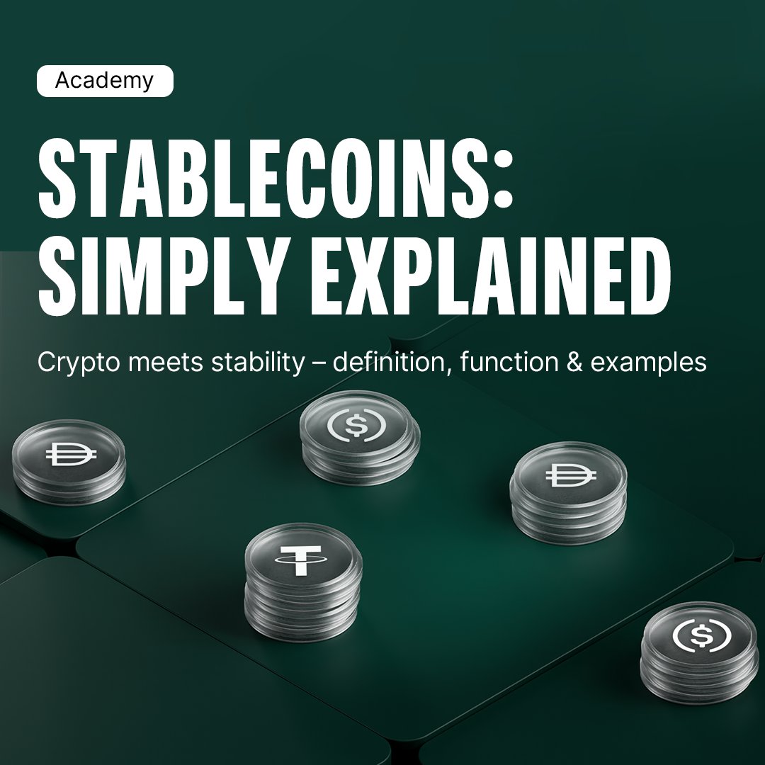 Bitpanda_global's tweet image. Stablecoins are among the most used digital assets, but what actually makes them stable? 💡
Learn how they work, the different types, and why they play such a key role in the crypto market.
👉 More in the Bitpanda Academy!