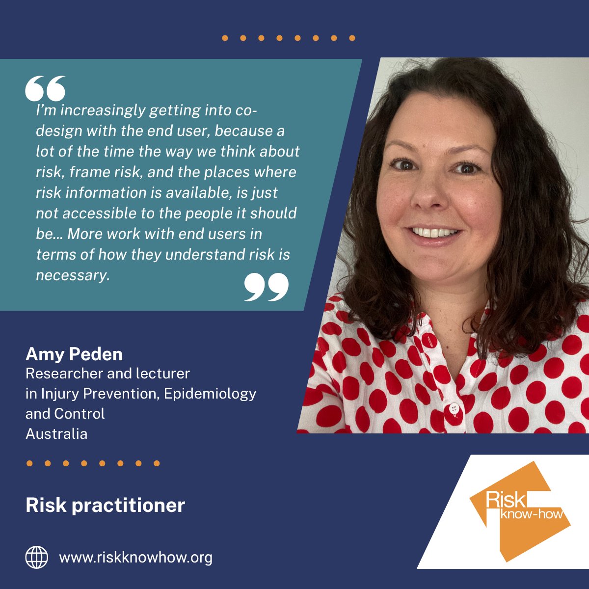 Riskknowhow's tweet image. Meet risk practitioner Amy Peden, an injury prevention lecturer and researchers at UNSW Sydney. They work to make drowning prevention messages clear and practical and calls for better access to safety information in rural areas. Discover more here:👉 bit.ly/490D9P0