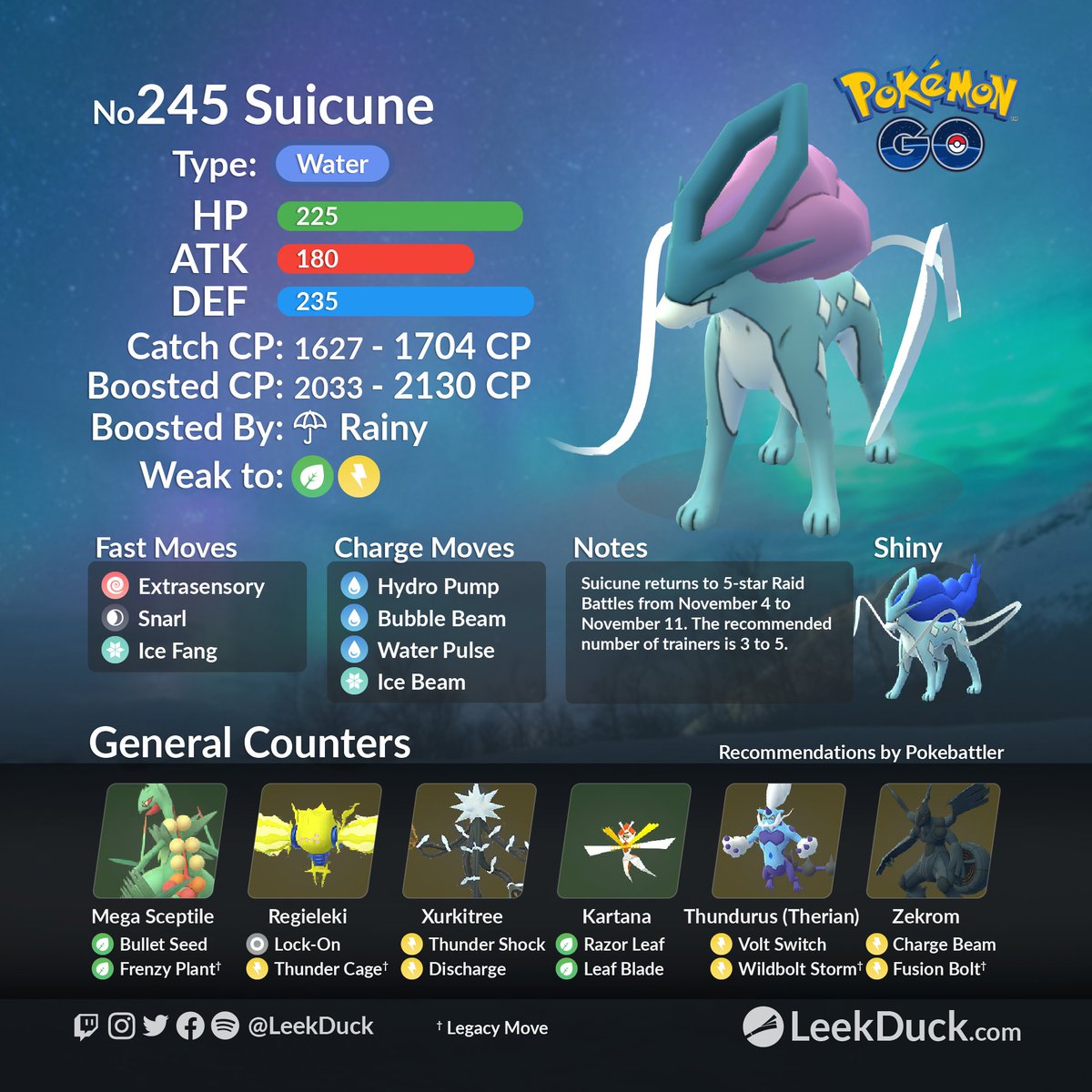 Raikou, Entei, and Suicune return to 5-star raid battles in Pokémon GO from November 4 to November 11, 2025, at 10 am local time.    

Join global raids with Raid NOW:    
🥊 raidnow.leekduck.com