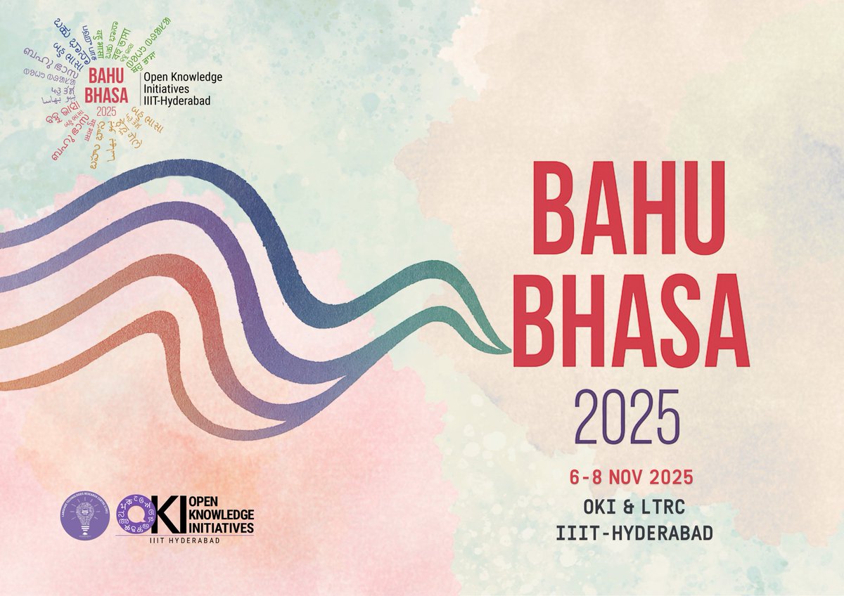 iiit_hyderabad's tweet image. #BahuBhasa2025 by @iiithyderabad (Nov 6–8) brings together experts &amp;amp; communities to celebrate India’s linguistic diversity and build a multilingual digital future.
 iiit.ac.in/bahu-bhasa-202…
#IndianLanguages #IIITH #LinguisticDiversity