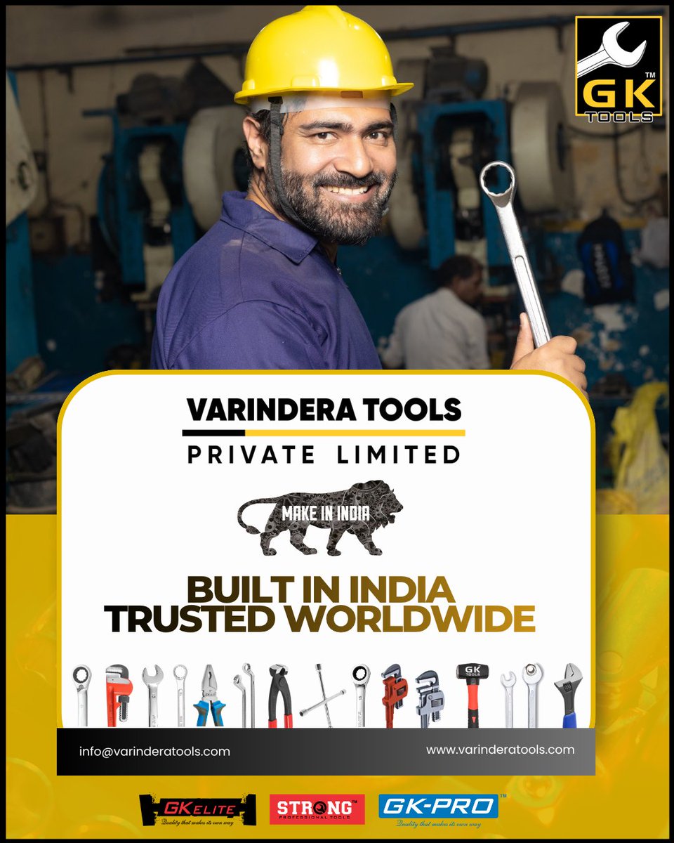 Varindera_Tools's tweet image. Built in India, Trusted Worldwide | Varindera Tools Pvt. Ltd.

We take pride in crafting high-quality hand tools that empower industries across the globe.
🛠️ Quality that works as hard as you do.
🌍 Exporting excellence worldwide.
🌐 Visit: varinderatools.com
#VarinderaTools