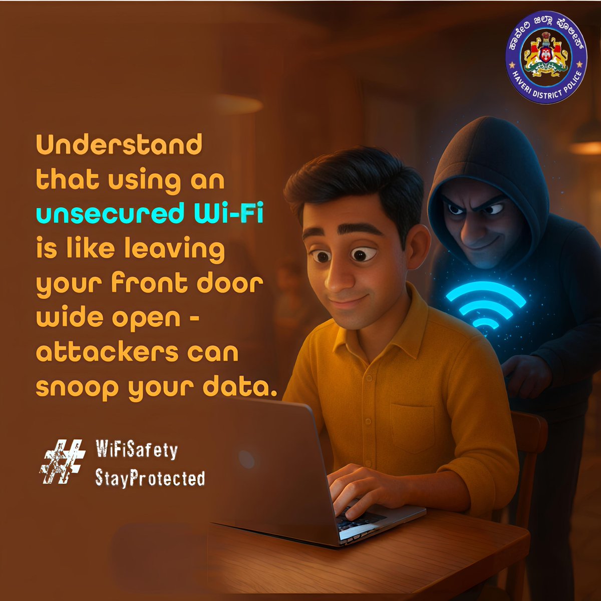 sphaveri's tweet image. #HaveriPolice #WifiSafety #StayProtected