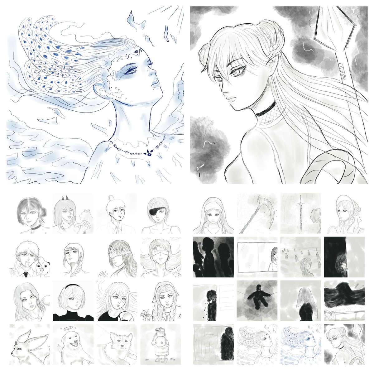 My drawings for #Inktober2025 🖤