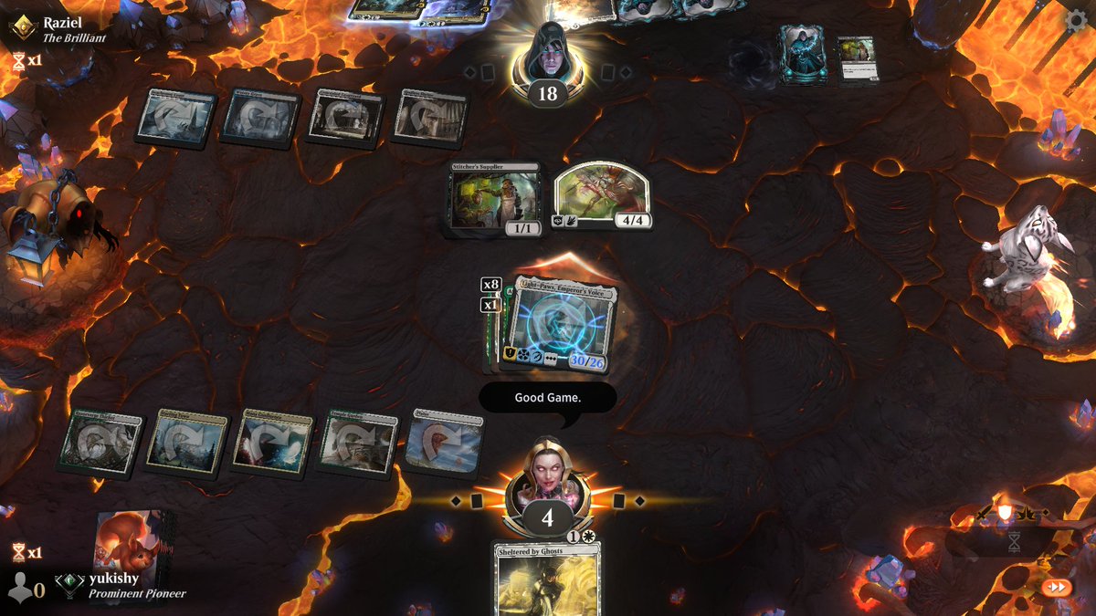 Don't yall just love when an esper greasefang player rages because of a singular bogle in pioneer swinging in with trample, hexproof, ward 4, and first strike? #boglegobonk