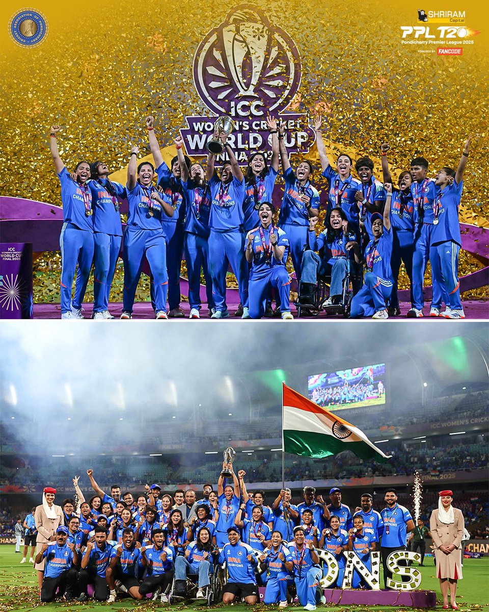 🌟 Glory for the Women in Blue! You’ve made a billion dreams come true. 💙🇮🇳

#CWC25 #TeamIndia #WomenInBlue