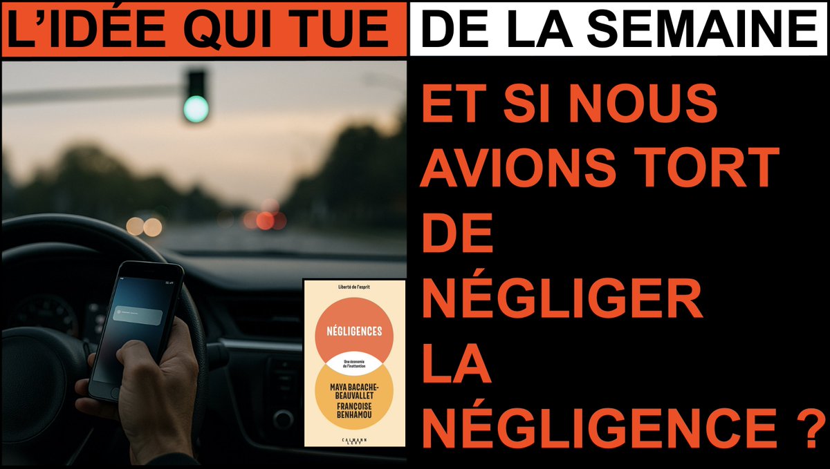 ET SI NOUS AVIONS TORT DE NÉGLIGER LA NÉGLIGENCE ?
bit.ly/KillerIdeaNegl…
C'est l'"idée qui tue" de la semaine de ma newsletter hebdo du lundi, inspirée par le livre de Maya Bacache-Beauvallet et Françoise Benhamou : "NÉGLIGENCES - Une économie de l'inattention".