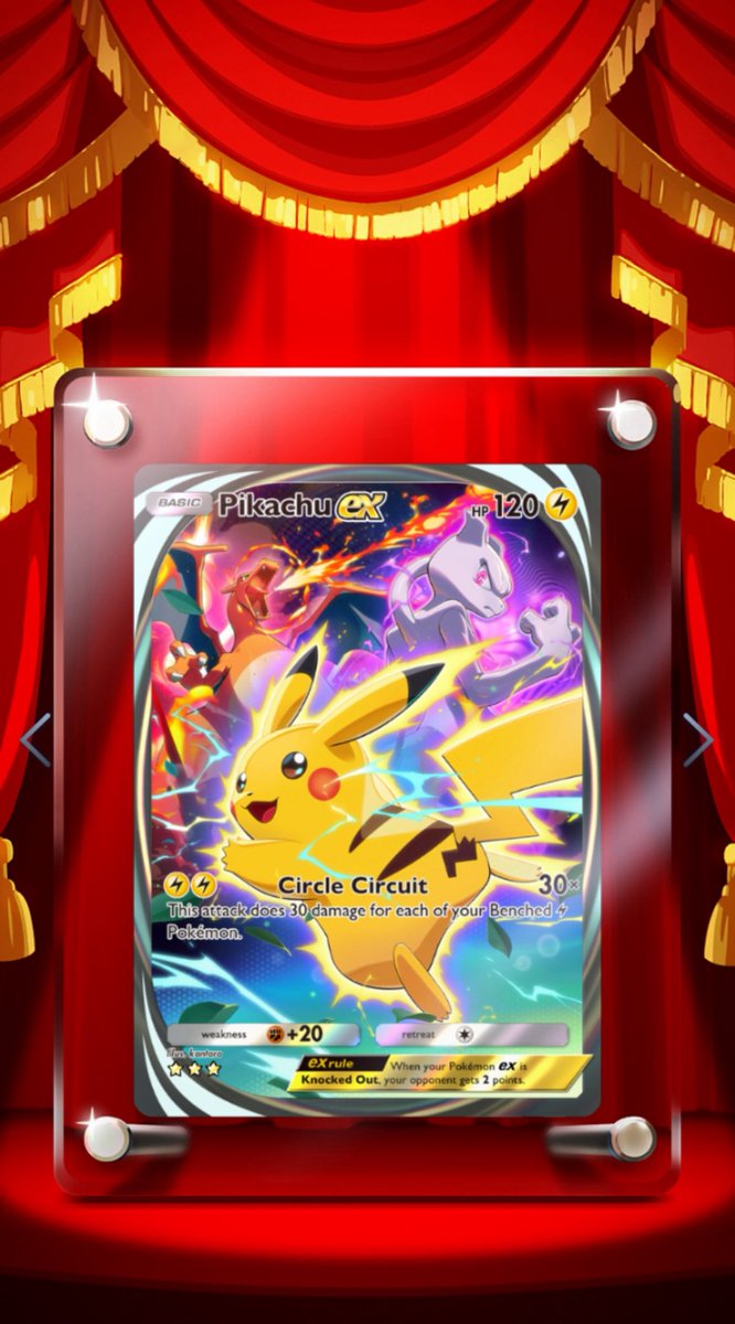 nitroxlim's tweet image. Look at my new pika card #pokemontcgpocket