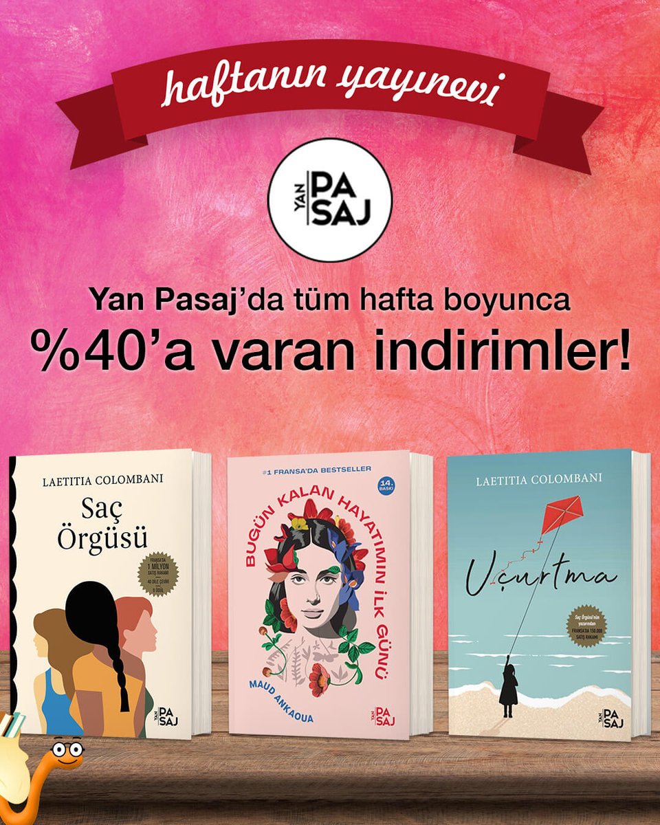 📚 Yan Pasaj'da tüm hafta boyunca %40'a varan indirimler Kitapkurtlarını bekliyor 💥
bit.ly/3JHH6Oe
#KitapYurdu #YeniPasaj #KitapKurtları