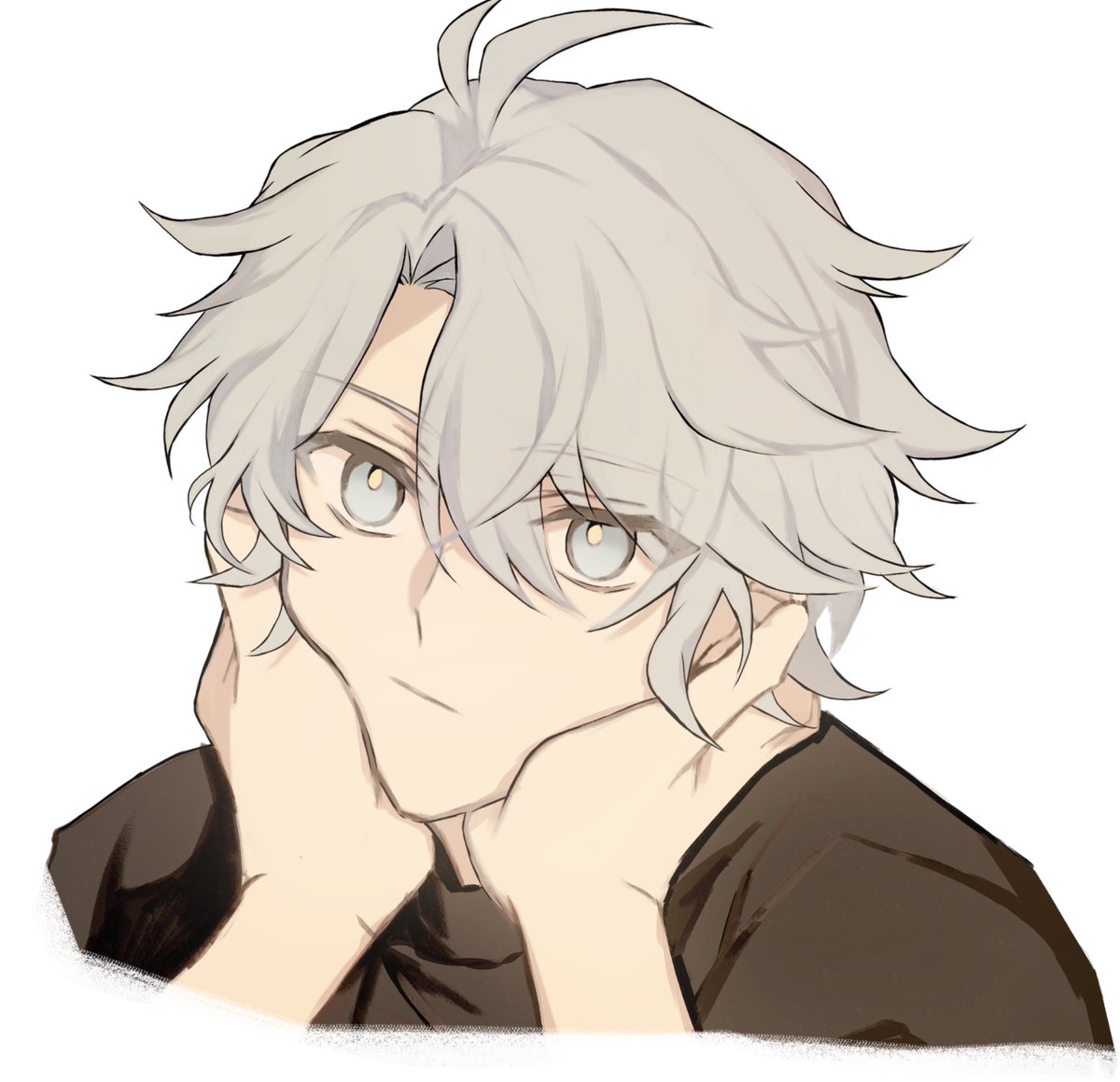 Anime Boy With White Hair And Green Eyes