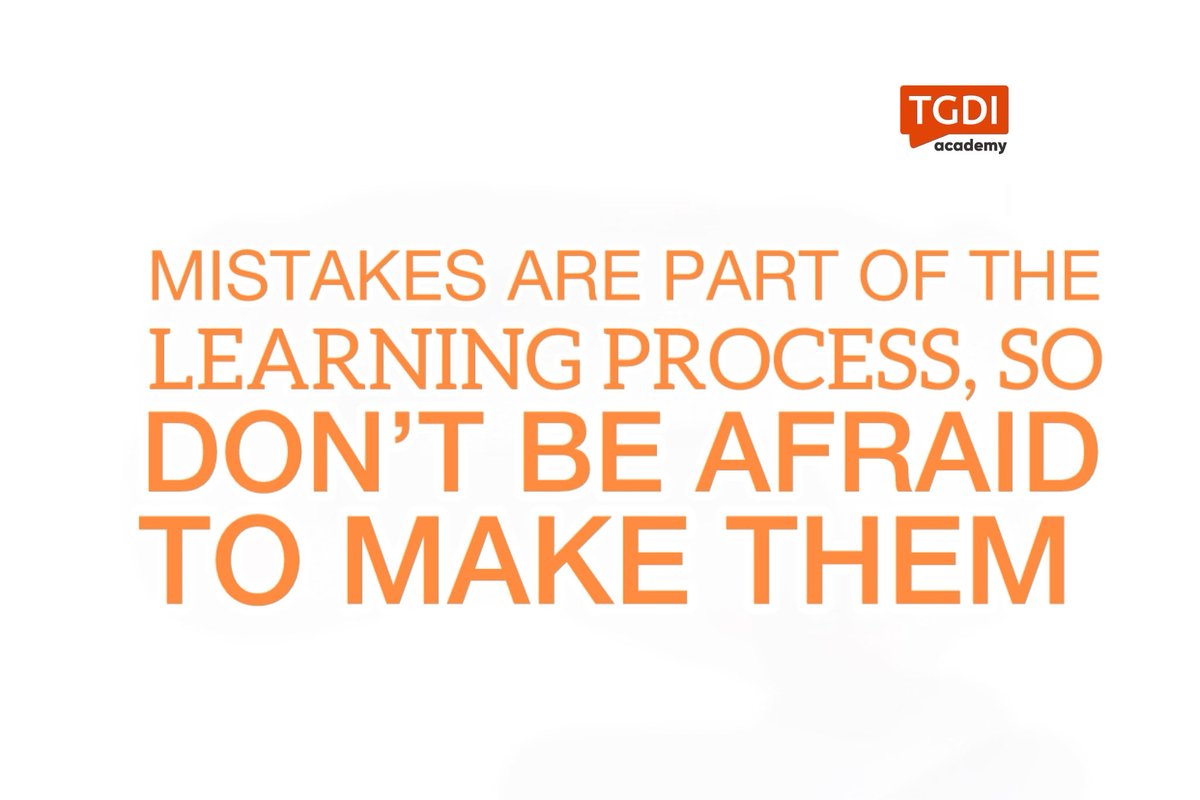 ngtgdi's tweet photo. Don’t be afraid to make mistakes, they are stepping stones to growth and success. Every error teaches you something new, sharpens your skills, and brings you closer to your goals.  

Remember, even the greatest achievers failed many times before they succeeded.

#TGDI https://t.co/ckybHS4RA1