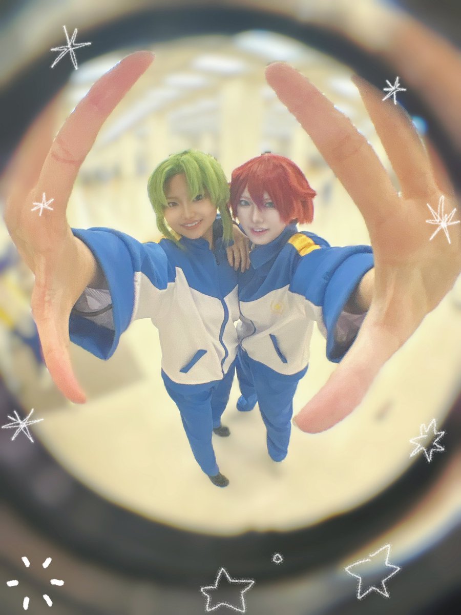 Hentai_1025's tweet image. ⚠︎︎Cosplay

青プお疲れ様でした🎶⚡️
イナジャパジャージの基山＆緑川でした🟥🟩
こちらは頂いたロンステ🎶🔥ありがとうございました❕👽