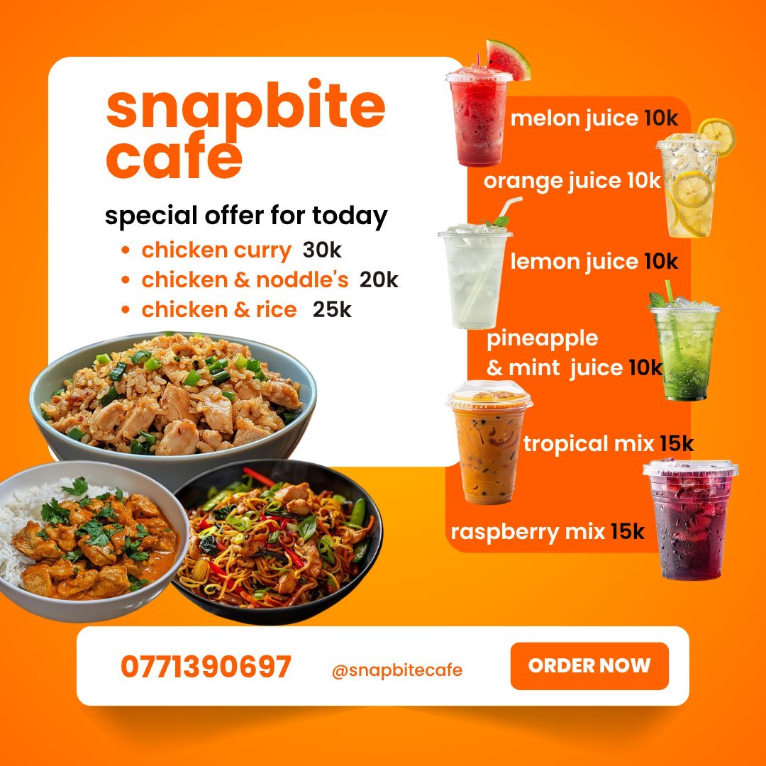 SnapbiteCafe's tweet image. Your lunch and dinner sorted 
Call / 0771390697