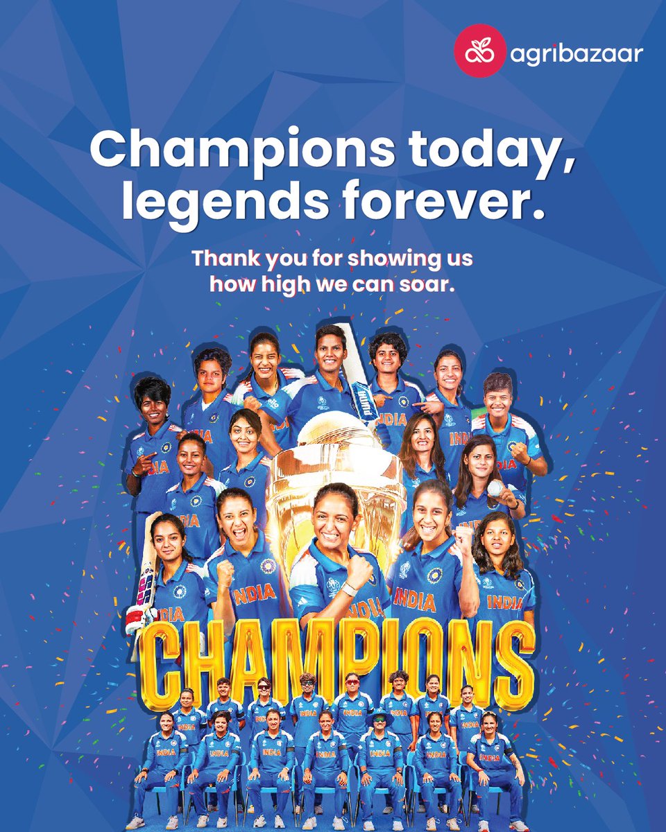 A proud chapter in Indian history! ✨
A spectacular win by the Indian cricket women’s team in ICC Women’s Cricket World Cup 2025. 

#ICCWomensWorldCup #TeamIndia #WomenInBlue #Champions #ProudMoment #IndianCricket #CricketFever #WorldCup2025
