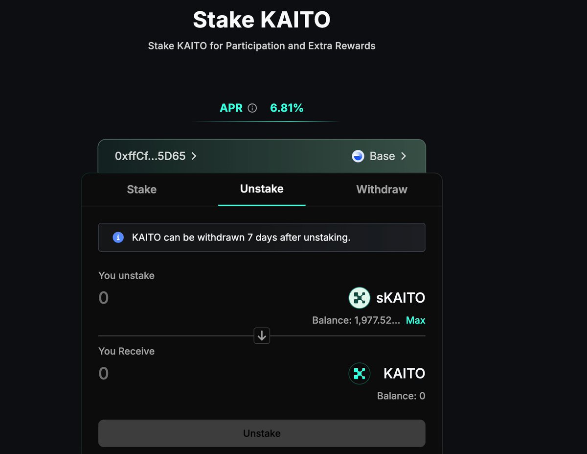 今天整个大盘开始下滑 📉
正好看到 $KAITO 价格也跟着低了，
果断买入 2000U 并直接质押！💪
其实我一直都挺看好 Kaito 的，
毕竟天天在嘴撸，但之前价格确实偏高。
这次下跌反而给了我加仓的机会。
之后准备每月定投 1000U，
看看最后是我接盘，还是我吃肉 😎
回到 <a href="/bitdealernet/">Bitdealer</a> ——