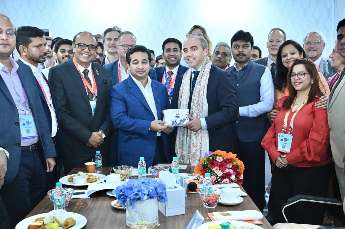 Proud to be part of the Netherlands delegation at India Maritime Week 2025, held at Nesco, Goregaon, Mumbai under leadership of <a href="/RobertTieman/">Robert Tieman</a> , Minister of Infrastructure and Maritime, Govt of The Netherlands.

During the event had the pleasure to meet Shri <a href="/Shantanu_bjp/">Shantanu Thakur</a> Hon'ble