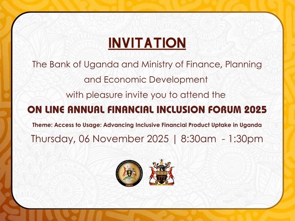 mofpedU's tweet image. The annual Financial Inclusion Forum happening on Thursday November 6th 2025, intends to gather  input on usage-focused strategies that will encourage development of tailored financial products, growth in digital financial services and better data collection for policy making…