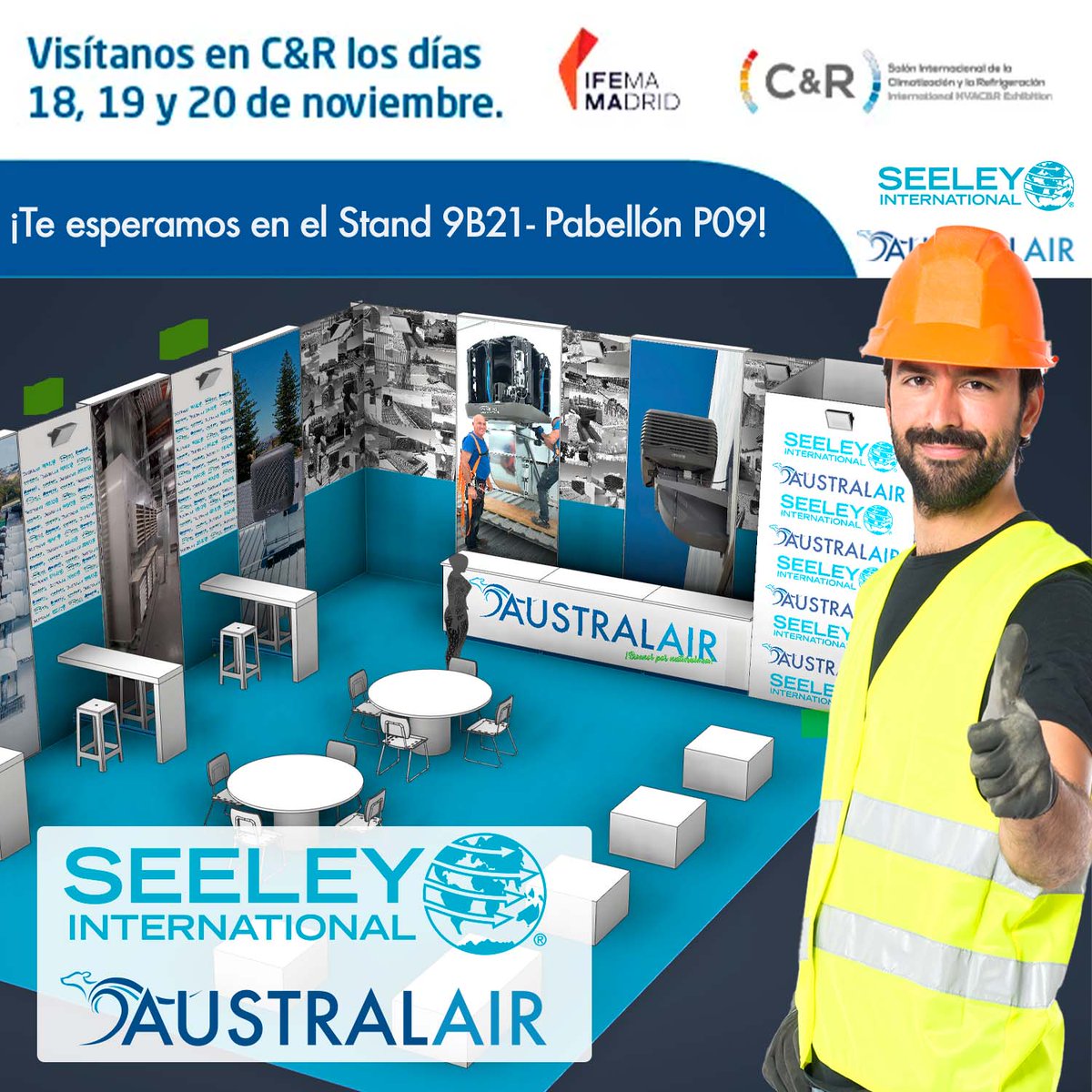 ¡NOTICIA! 📢 Australair estará en la Feria Internacional de la Climatización del 18 al 20 de Noviembre.
Del 18 al 20 de Noviembre, nuestro equipo estará en el Stand 9B21.
¡Te esperamos!
#Australair #Climatización #FeriaHVAC #Innovación #Tecnología #Noviembre