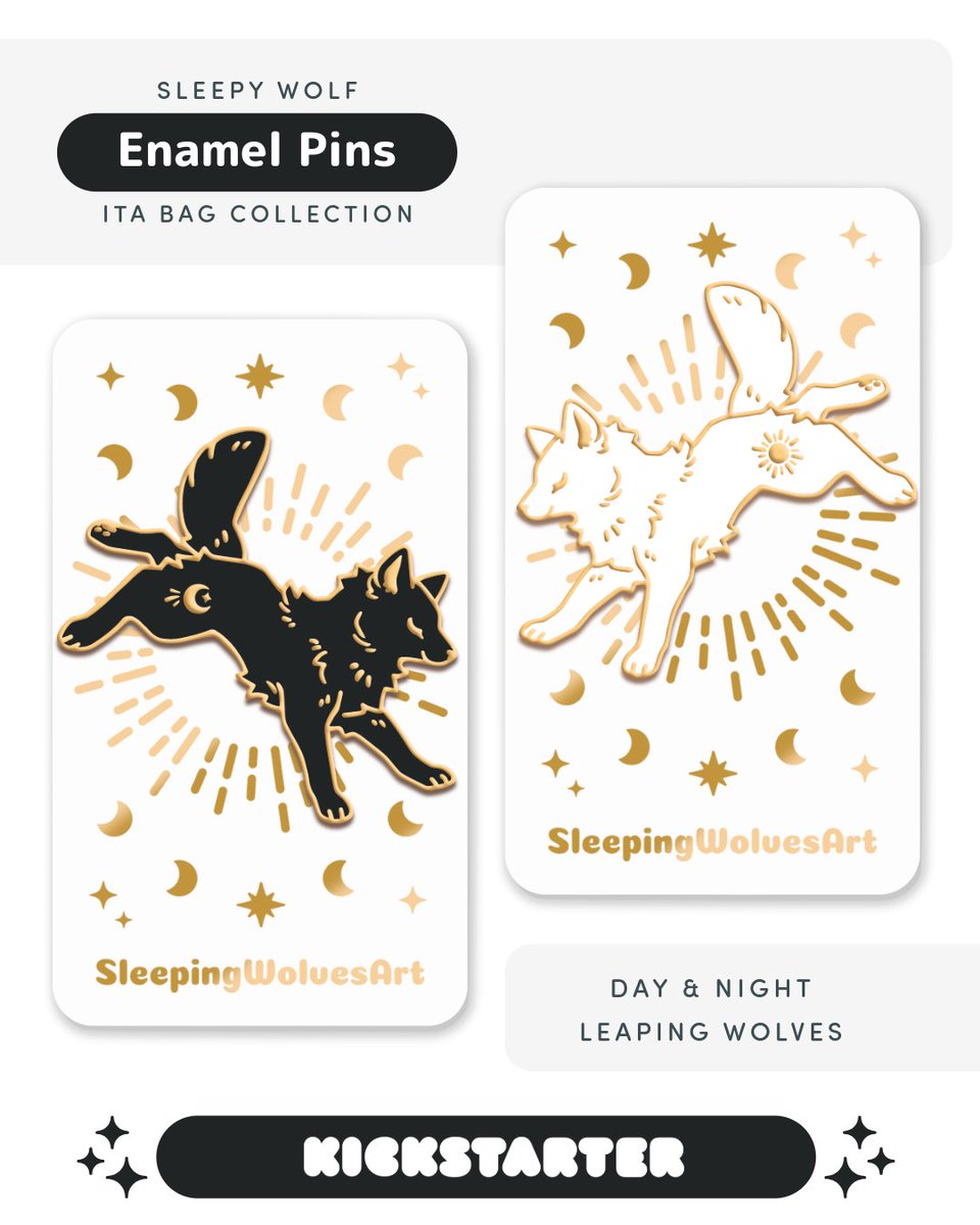 We have two NEW enamel pins that are unlocked now that we hit our initial Kickstarter goal! You can back for a pin or add them onto a bag pledge tier! 

tinyurl.com/sleepywolfitab…