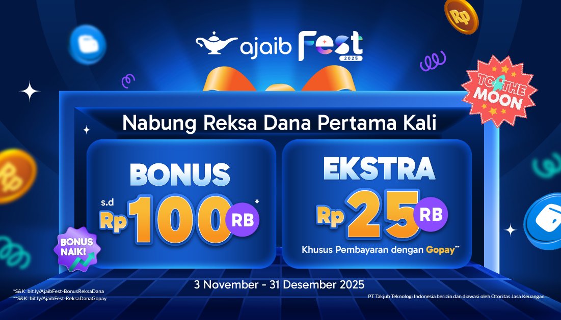 ajaib_investasi's tweet photo. Periodenya terbatas, jadi jangan sampe ketinggalan! 👀

Pantengin terus @ajaib_investasi karena masih banyak info hadiah dan bonus lainnya🔥

#AjaibFest #AjaibFest25 #cuanbarengAjaib #bonus #hadiah #saham #kripto #investasi #trader #investor #crypto #sahamas https://t.co/SC7uaoRTHF