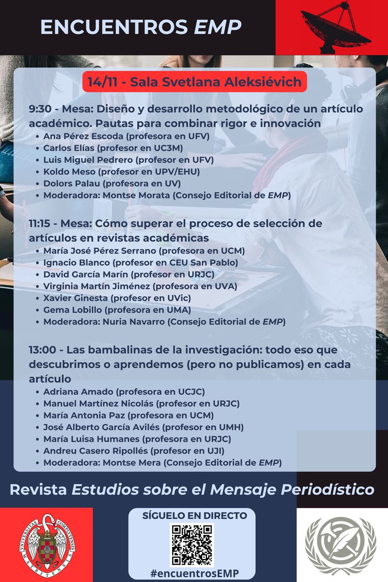 EMPeriodistico's tweet image. 🔬@TamaraAntona, @ecampd, @carloseliasuc3m, @aperezescoda, @LuismiPedrero, @dolPalau, @koldomeso, @davidsonsekinfo, @VIR_M_J, @xavierginesta, @GemaLobillo, @LadyAAmado, @jagaraviles o @MarisaHumanes, entre otros/as 3/4