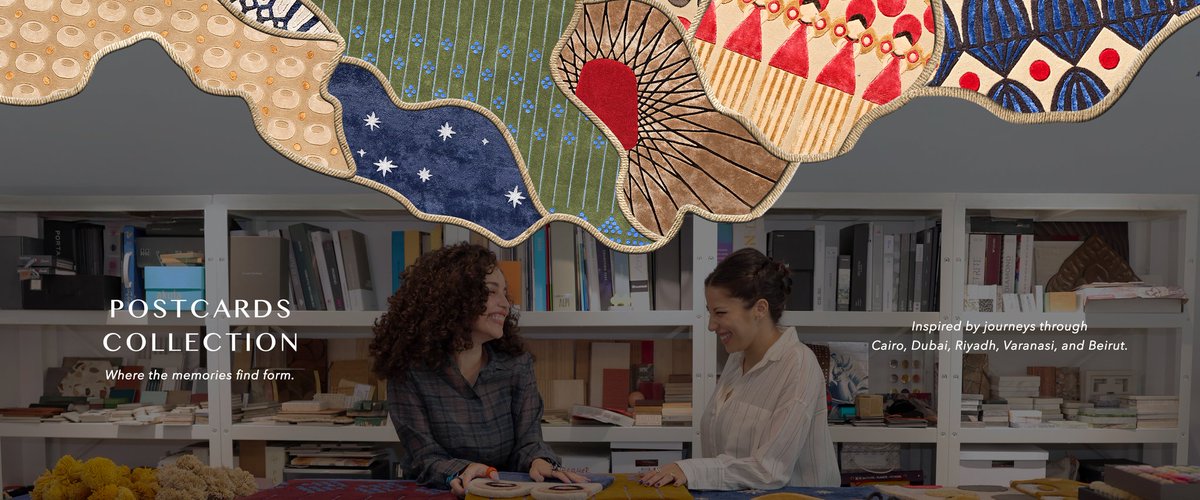 Postcards by Hands × Doodle And The Gang is a collection inspired by the journeys of sisters Asmaa and Mentalla Said, tracing memories across Cairo, Dubai, Riyadh, Varanasi, and Beirut.
Each city offered something different.